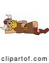 Vector Illustration of a Cartoon Male Viking School Mascot Relaxing by Mascot Junction