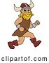 Vector Illustration of a Cartoon Male Viking School Mascot Running by Mascot Junction