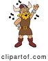 Vector Illustration of a Cartoon Male Viking School Mascot Singing by Mascot Junction