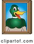 Vector Illustration of a Cartoon Mallard Duck School Mascot Portrait by Mascot Junction