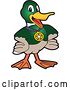Vector Illustration of a Cartoon Mallard Duck School Sports Mascot Wearing a Medal by Toons4Biz