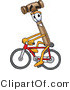 Vector Illustration of a Cartoon Mallet Mascot Riding a Bicycle by Mascot Junction