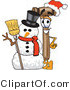 Vector Illustration of a Cartoon Mallet Mascot with a Snowman on Christmas by Mascot Junction