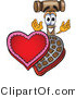 Vector Illustration of a Cartoon Mallet Mascot with an Open Box of Valentines Day Chocolate Candies by Mascot Junction