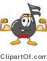 Vector Illustration of a Cartoon Music Note Mascot Flexing His Arm Muscles by Mascot Junction