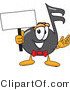 Vector Illustration of a Cartoon Music Note Mascot Holding a Blank Sign by Mascot Junction