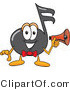 Vector Illustration of a Cartoon Music Note Mascot Holding a Megaphone by Toons4Biz