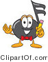 Vector Illustration of a Cartoon Music Note Mascot Holding a Pencil by Mascot Junction