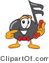 Vector Illustration of a Cartoon Music Note Mascot Holding a Telephone by Toons4Biz