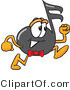 Vector Illustration of a Cartoon Music Note Mascot Running by Toons4Biz