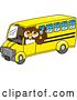 Vector Illustration of a Cartoon Owl School Mascot Driving a School Bus by Toons4Biz