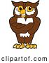 Vector Illustration of a Cartoon Owl School Mascot with Folded Arms by Mascot Junction