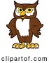 Vector Illustration of a Cartoon Owl School Mascot with Hands on His Hips by Mascot Junction