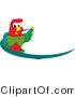 Vector Illustration of a Cartoon Parrot Mascot Dash Logo by Mascot Junction