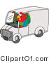 Vector Illustration of a Cartoon Parrot Mascot Driving a Delivery Van by Mascot Junction