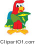 Vector Illustration of a Cartoon Parrot Mascot Holding a Shark Tooth by Mascot Junction