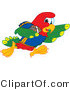 Vector Illustration of a Cartoon Parrot Mascot Running with a Football by Mascot Junction