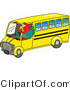 Vector Illustration of a Cartoon Parrot Mascot School Bus Driver by Mascot Junction