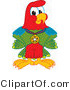 Vector Illustration of a Cartoon Parrot Mascot Wearing a Medal by Mascot Junction