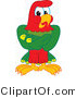Vector Illustration of a Cartoon Parrot Mascot with His Wings Crossed by Toons4Biz