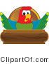 Vector Illustration of a Cartoon Parrot Mascot Wooden Plaque Logo by Mascot Junction