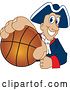 Vector Illustration of a Cartoon Patriot Mascot Grabbing a Basketball by Mascot Junction