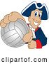 Vector Illustration of a Cartoon Patriot Mascot Grabbing a Volleyball by Mascot Junction