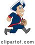 Vector Illustration of a Cartoon Patriot Mascot Playing Football by Mascot Junction