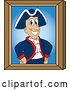 Vector Illustration of a Cartoon Patriot Mascot Portrait by Mascot Junction