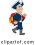 Vector Illustration of a Cartoon Patriot Mascot Wearing a Backpack by Mascot Junction