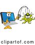 Vector Illustration of a Cartoon PC Computer Mascot Catching a Virus by Toons4Biz