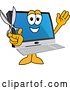 Vector Illustration of a Cartoon PC Computer Mascot Holding Scissors by Toons4Biz