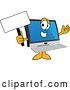Vector Illustration of a Cartoon PC Computer Mascot Holding up a Blank Sign by Mascot Junction