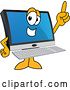 Vector Illustration of a Cartoon PC Computer Mascot Pointing up by Mascot Junction