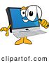 Vector Illustration of a Cartoon PC Computer Mascot Searching with a Magnifying Glass by Toons4Biz