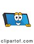 Vector Illustration of a Cartoon PC Computer Mascot Smiling over a Sign by Mascot Junction
