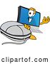 Vector Illustration of a Cartoon PC Computer Mascot Waving by a Mouse by Mascot Junction