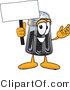 Vector Illustration of a Cartoon Pepper Shaker Mascot Holding a Blank Sign by Mascot Junction