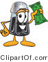 Vector Illustration of a Cartoon Pepper Shaker Mascot Holding a Dollar Bill by Mascot Junction