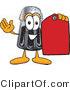 Vector Illustration of a Cartoon Pepper Shaker Mascot Holding a Red Sales Price Tag by Mascot Junction