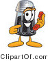 Vector Illustration of a Cartoon Pepper Shaker Mascot Holding a Telephone by Mascot Junction