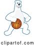 Vector Illustration of a Cartoon Polar Bear School Mascot Dribbling a Basketball by Mascot Junction
