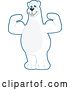 Vector Illustration of a Cartoon Polar Bear School Mascot Flexing His Arm Muscles by Toons4Biz