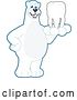Vector Illustration of a Cartoon Polar Bear School Mascot Holding a Tooth by Mascot Junction
