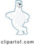 Vector Illustration of a Cartoon Polar Bear School Mascot Leaning by Mascot Junction