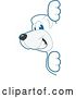 Vector Illustration of a Cartoon Polar Bear School Mascot Looking Around a Sign by Mascot Junction