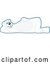 Vector Illustration of a Cartoon Polar Bear School Mascot Resting on His Side by Mascot Junction