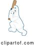 Vector Illustration of a Cartoon Polar Bear School Mascot Swinging a Baseball Bat by Toons4Biz
