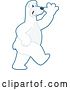 Vector Illustration of a Cartoon Polar Bear School Mascot Walking and Waving by Mascot Junction