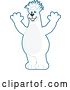 Vector Illustration of a Cartoon Polar Bear School Mascot with a Mohawk, Cheering by Mascot Junction